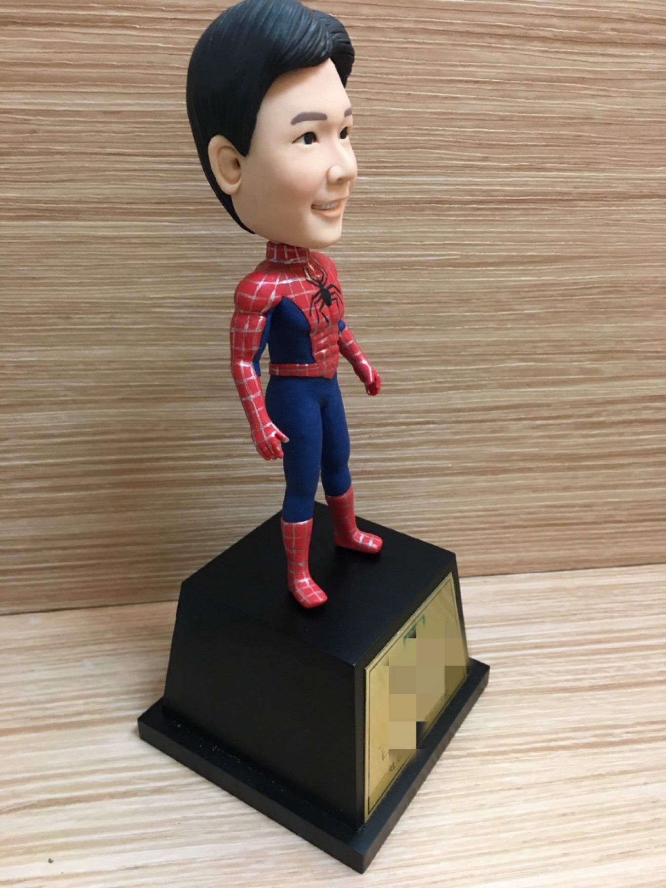Side view of the same costumed clay portrait